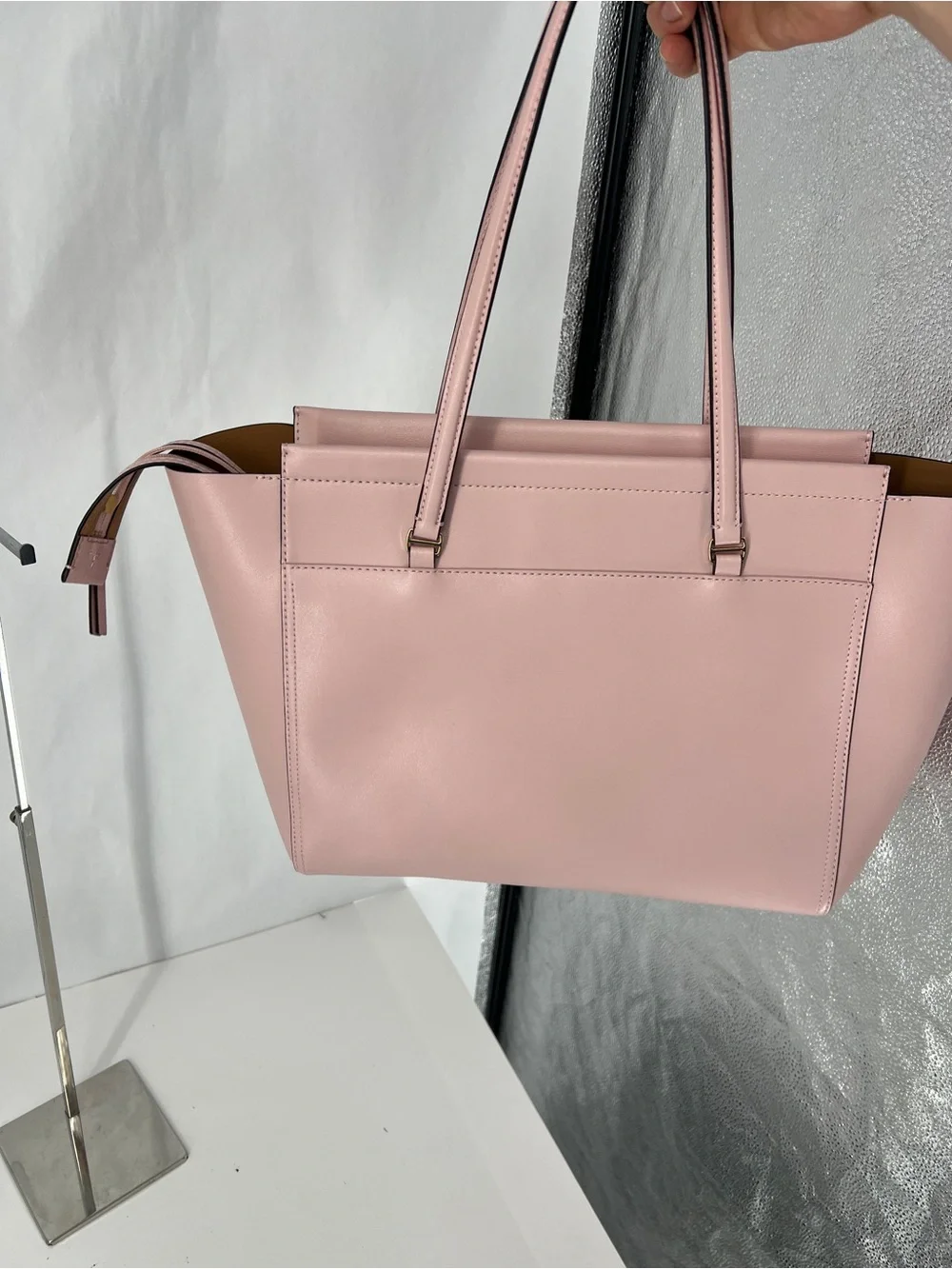Tory Burch Parker Pink Leather Tote Bag